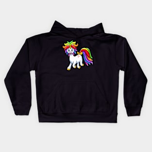 Pretty and Cute Rainbow Colored Unicorn Kids Hoodie